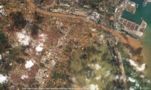 Imagen del satélite Sentinel II del 31 de octubre de 2024 donde se pueden observar los efectos de la inundación por la DANA producidos en Valencia
